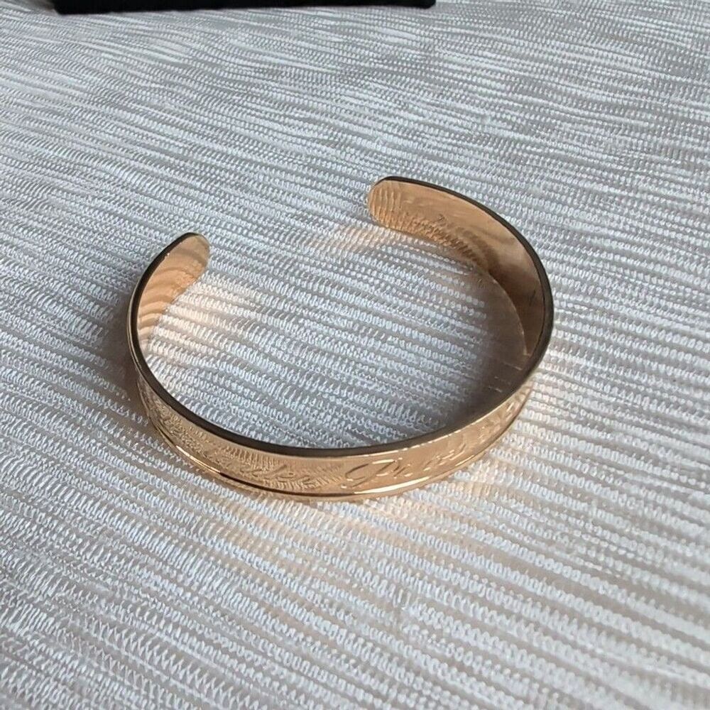 Vintage Avon Piscis Bracelet Gold Plated Open Cuff Bangle Zodiac Lovers
